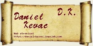 Daniel Kevac vizit kartica